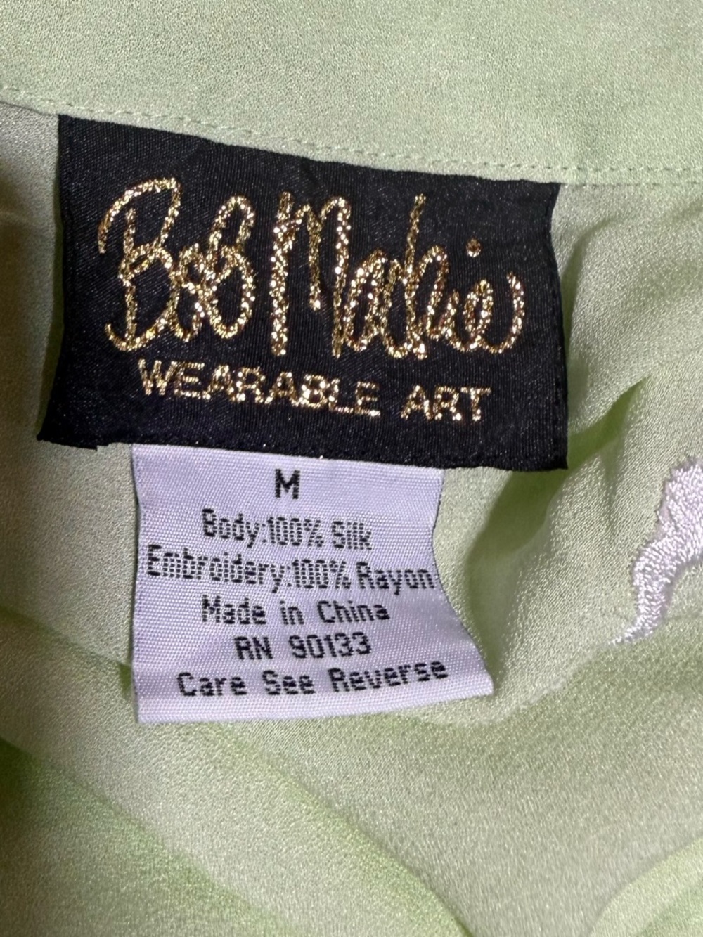 Vintage Bob Mackie Wearable Art 100% Silk Blouse with Cutouts Size M - Picture 6 of 6
